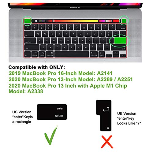 English Silicone Hotkey Keyboard Cover for MacBook Pro 16 inch T7145