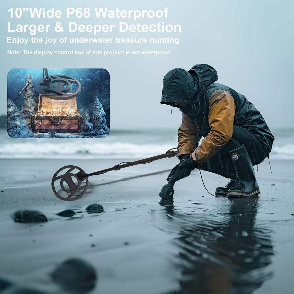 Waterproof Metal Detector with LCD Display R5261