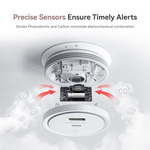 2 in 1 Smoke Detector Carbon Monoxide Detector with LCD Display (1pack) Q690