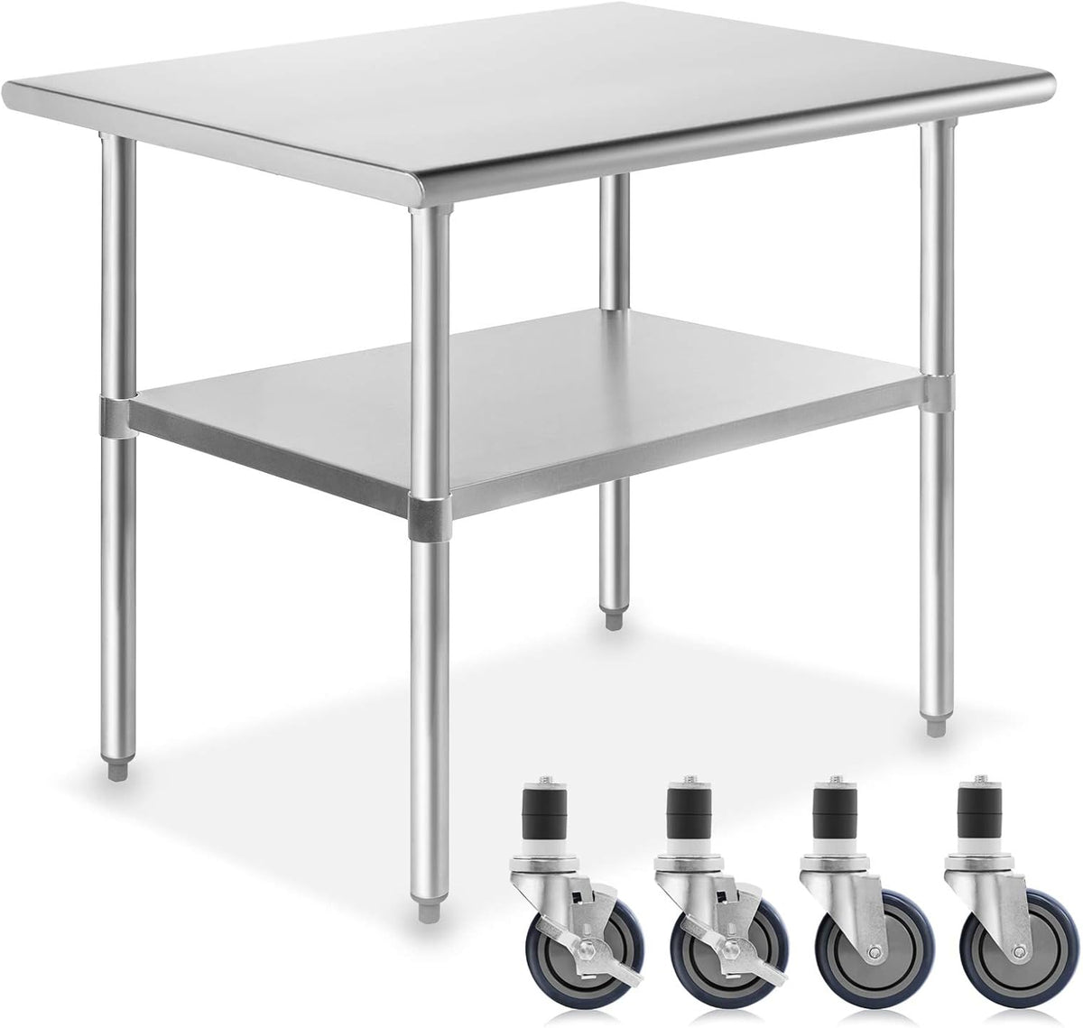 Stainless Steel Commercial Work Table with 4 Casters Q363