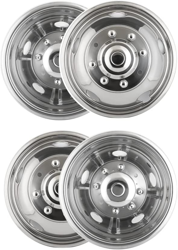 19.5 Polished Stainless Steel 8 Lug Wheel Simulators L195178