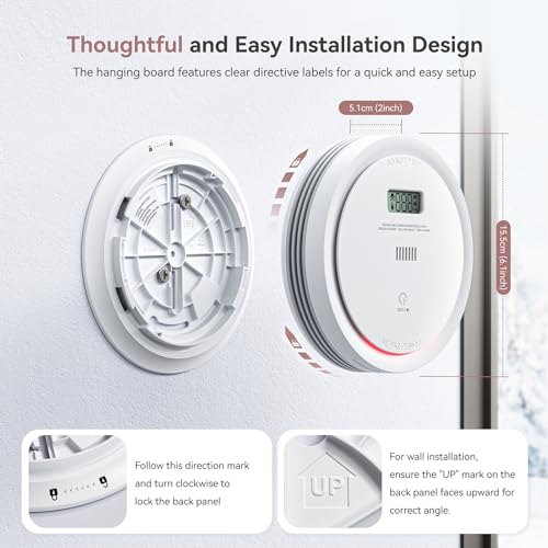 2 in 1 Smoke Detector Carbon Monoxide Detector with LCD Display (1pack) Q690