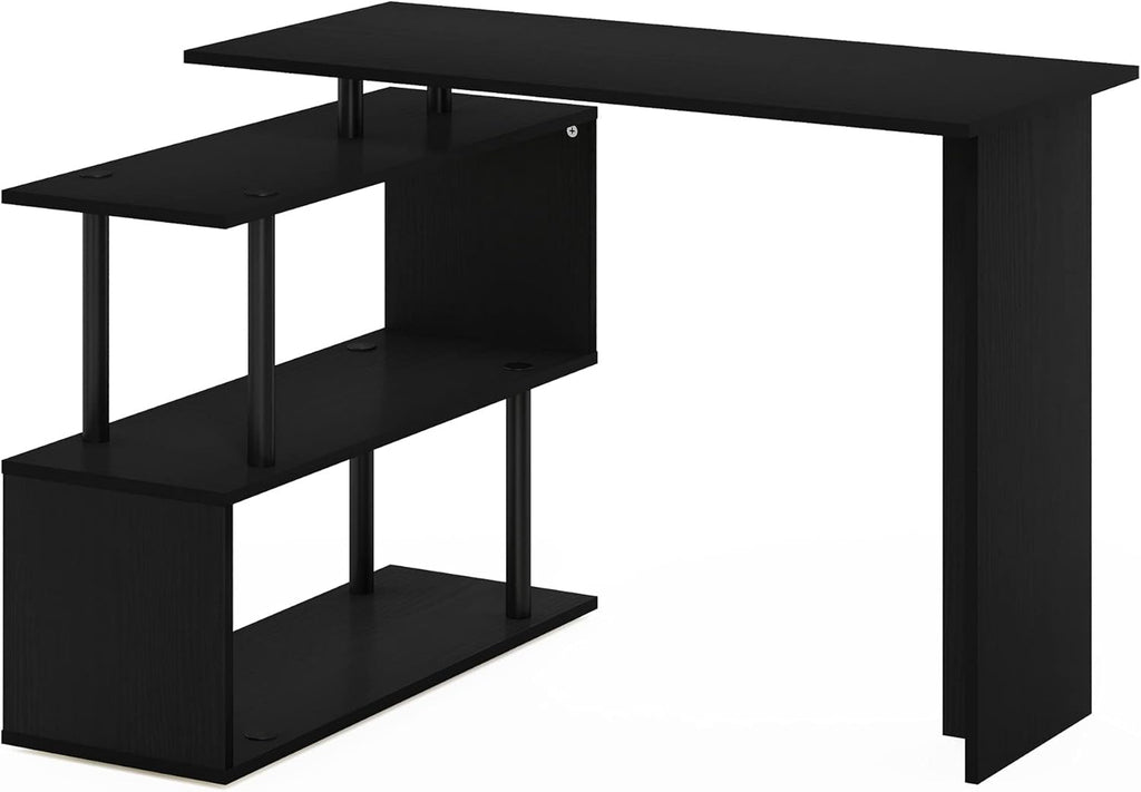 L-Shape Computer Desk with 3-Tier Shelves F31547