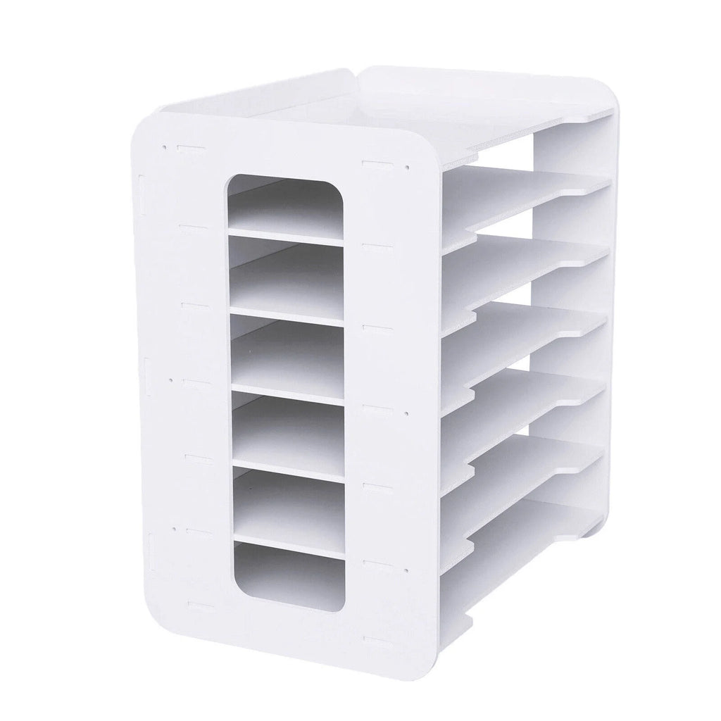 7 Tier Desktop Organizer File Shelf Document Storage Rack F8692
