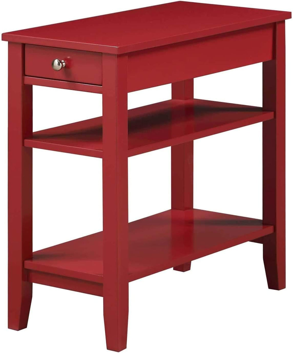 Black 1 Drawer End Table with Shelves P37795