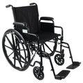 Lightweight Foldable Steel Wheelchair with 18" Seat and Swing-Away Footrests N683