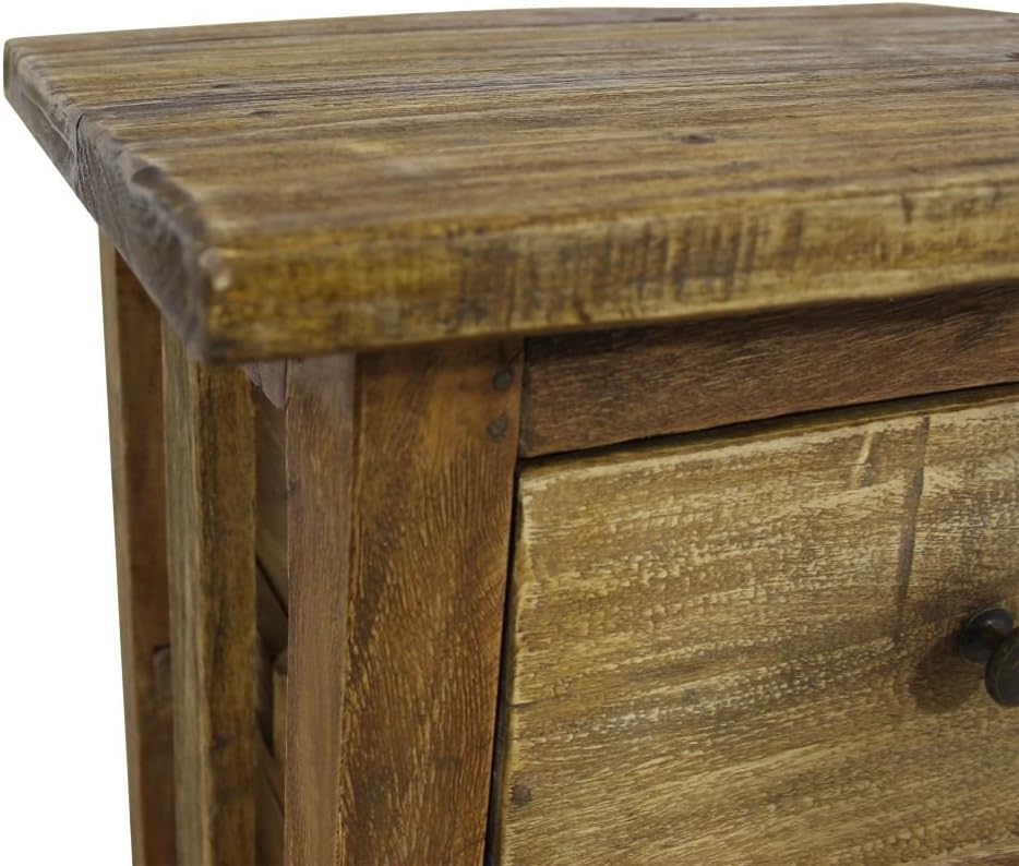 Solid Reclaimed Wood 2 Drawer Nightstand P60606