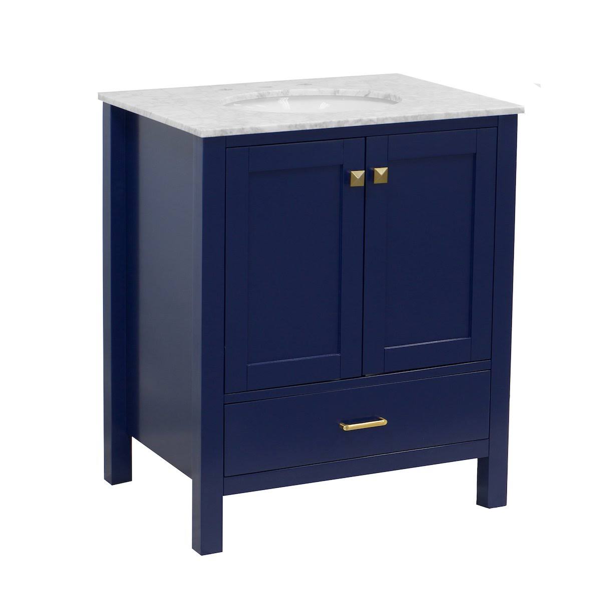 Royal Blue 30-Inch Bathroom Vanity with Marble Top R981