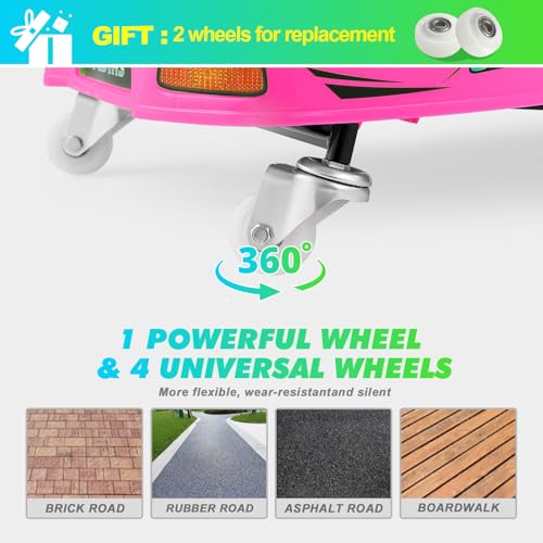 Pink 24V Electric Drifting Go Kart with 2 Replacement Universal Wheels J7425