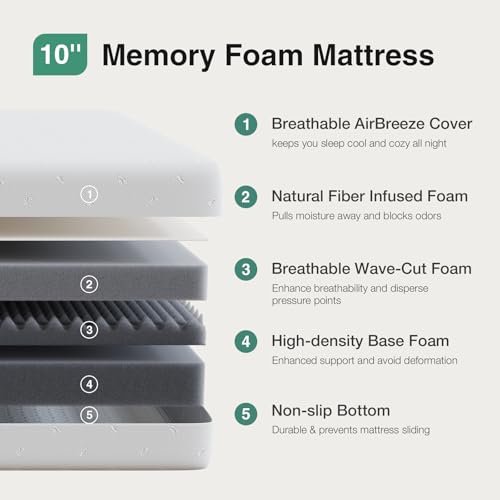 12 Inch King Size Memory Foam Mattress E4972
