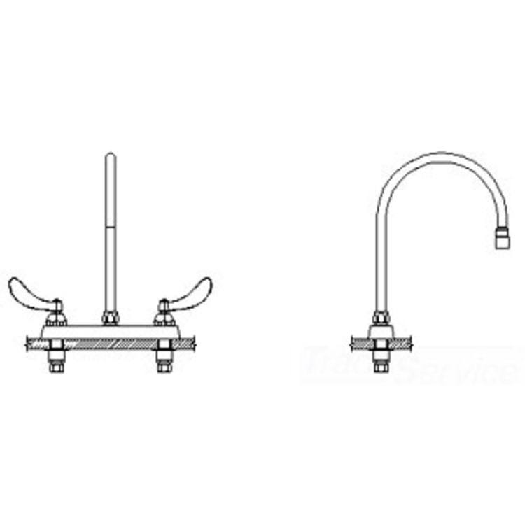 Two Handle Cast Deck-Mount Faucet X8292