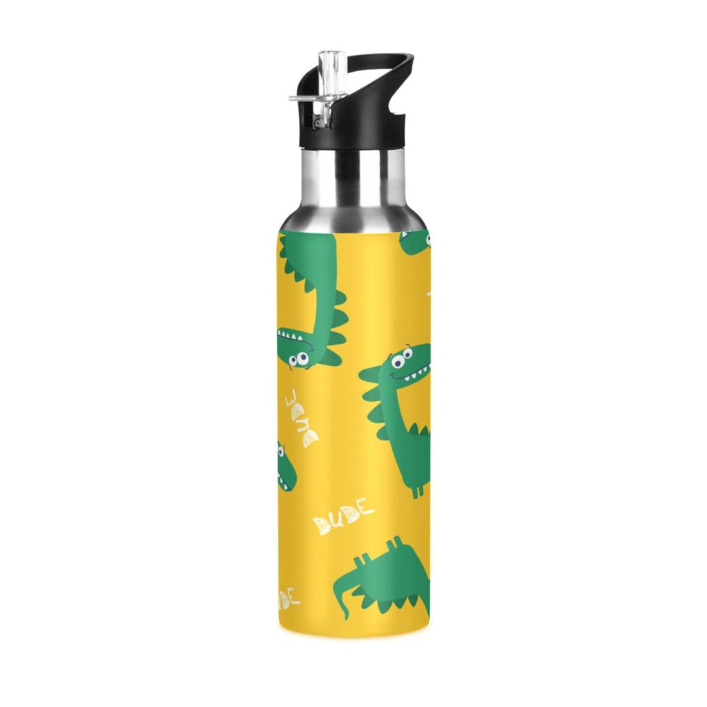 Yellow Stainless Steel Insulated Water Bottle with Straw Lid E247894
