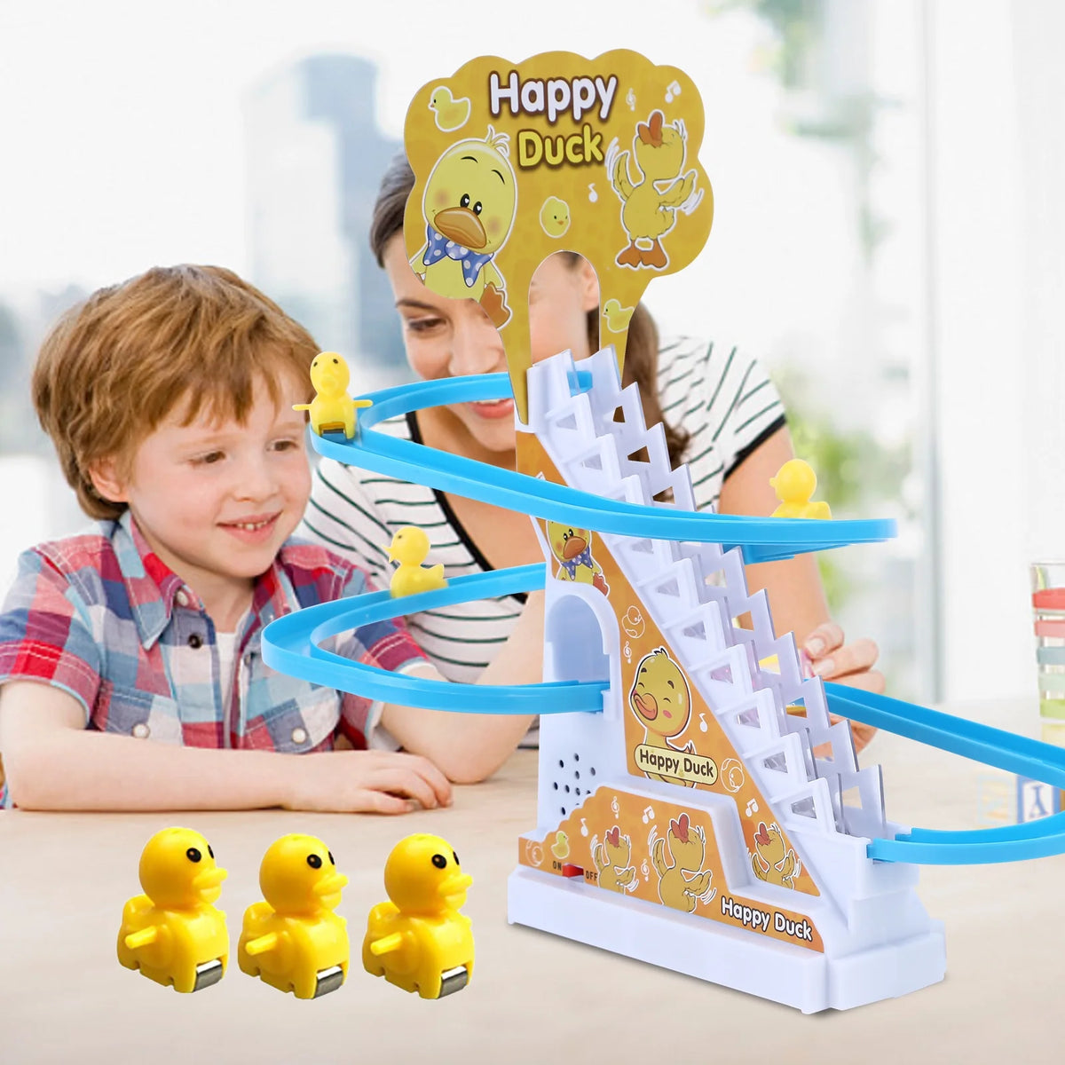 Duck Roller Coaster Toys 4 Pieces Educational Toys with Race Track N591148