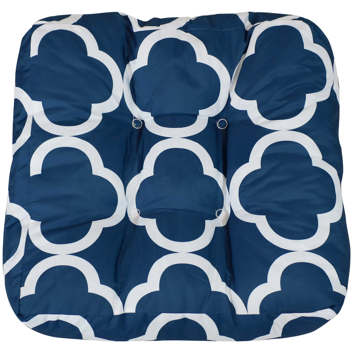 Square Tufted Patio Chair Seat and Back Cushions - 20" - Navy Blue and White - 2pk F229056