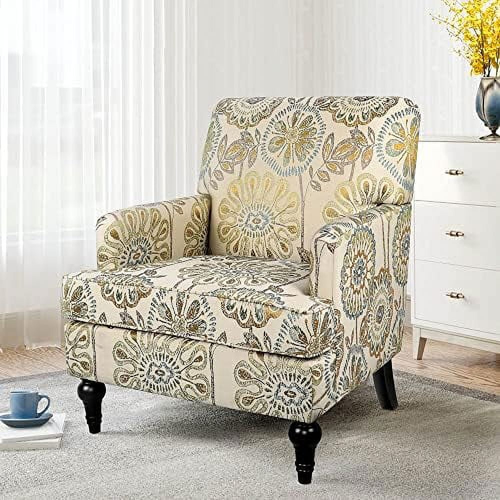 Modern Accent Chair with Wood Legs and Thick Cushion I586922