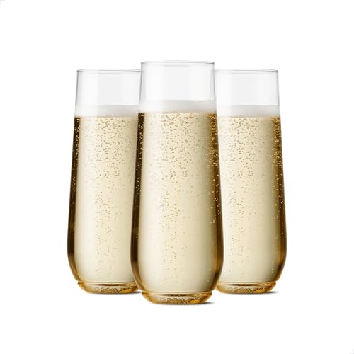 9oz Crystal Clear Plastic Champagne Glasses, 12 Count T4240