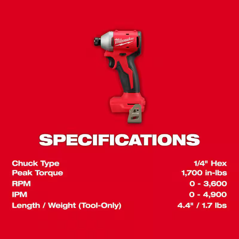 18V Brushless Cordless 1/4 in. Compact Impact Driver E9006