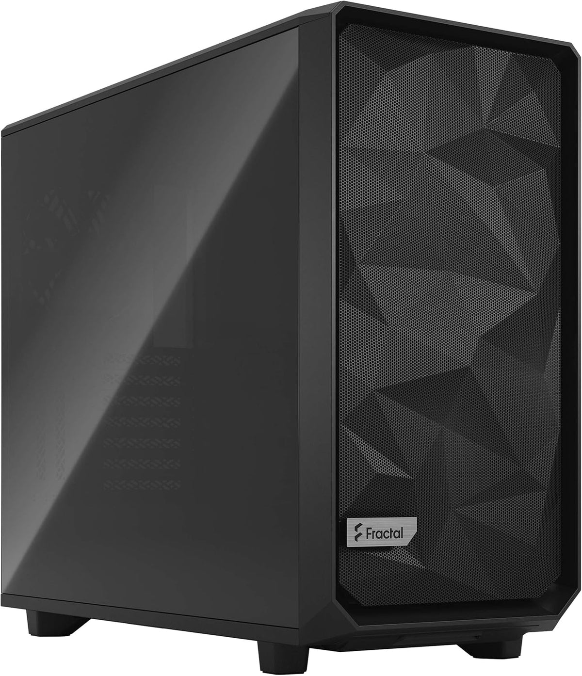 Black ATX Mid Tower Computer Case with Tempered Glass Window I4487