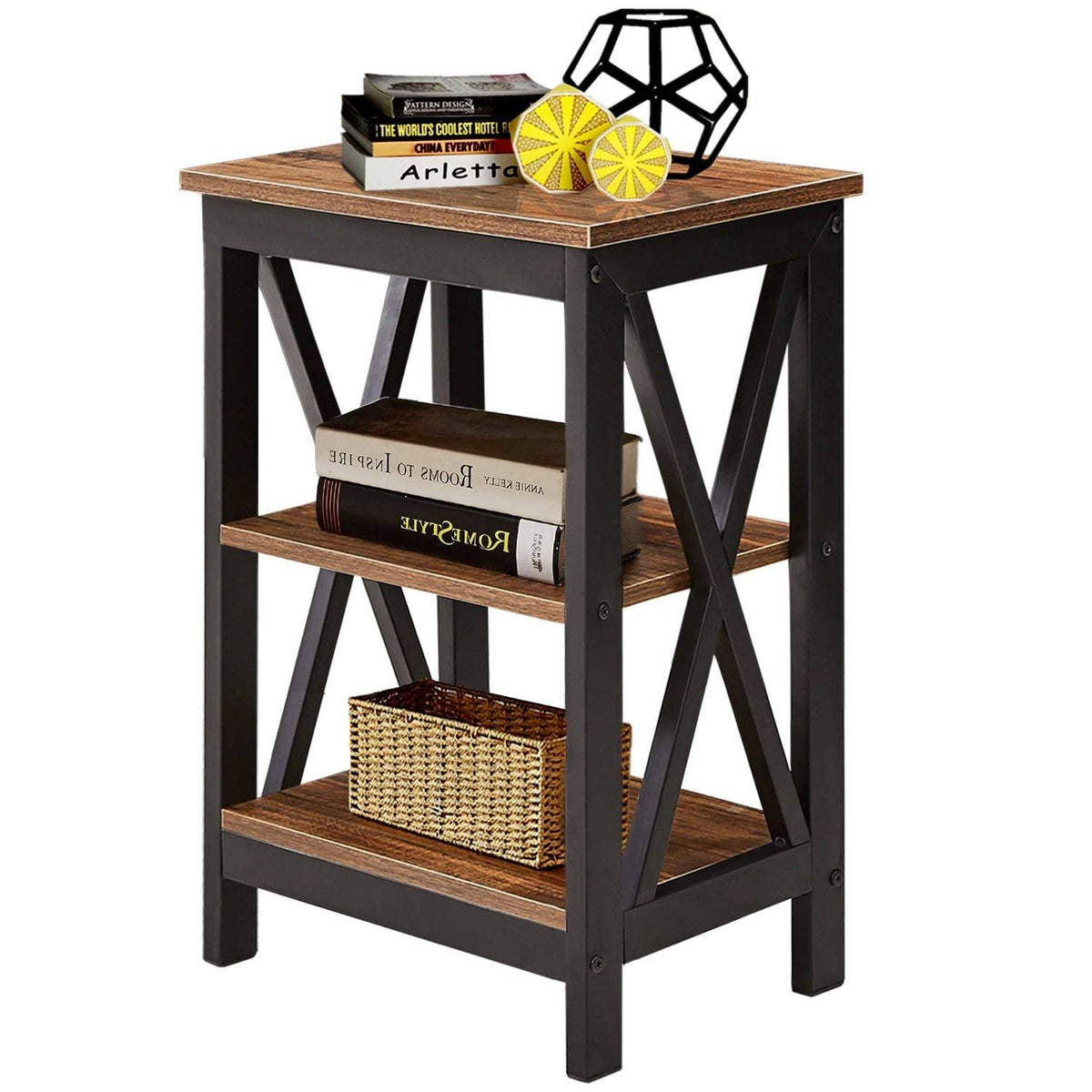 Black 3-Tier Nightstand N970