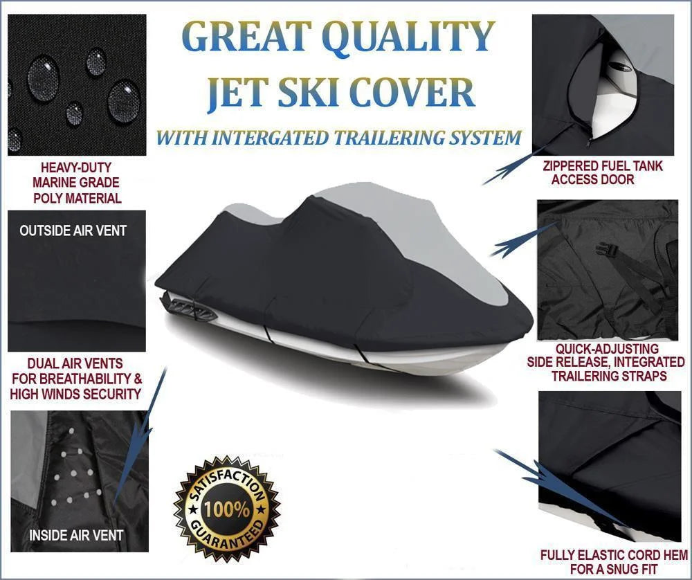 Black/Grey Jet Ski Watercraft Cover B90446