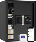 Smart Safe Box with App Remote Control, WiFi Gateway, Kidnap Alarm, Tamper Detection, Wall Mounted Home Safe D739586