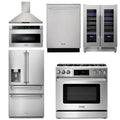 36 Gas Range, Range Hood, Microwave, Refrigerator with Water and Ice Dispenser, Dishwasher, Wine Cooler M205877