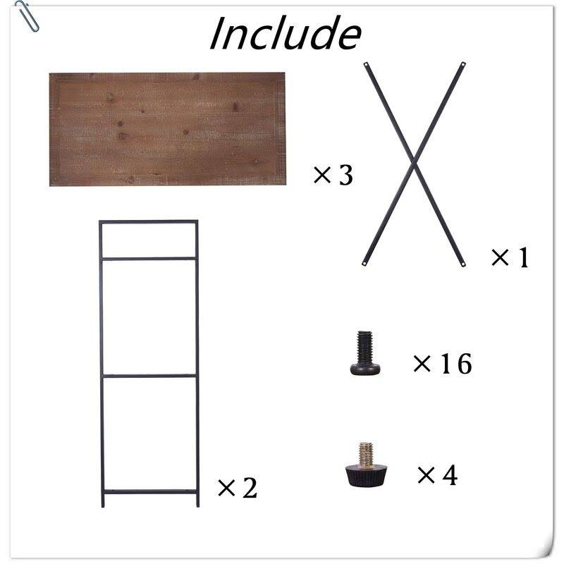 Dark Brown 3 Tier Bookcase Bookshelf Q97704
