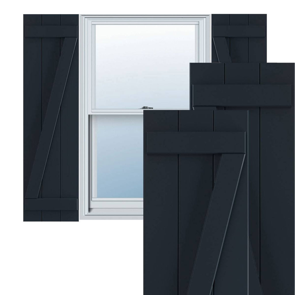 16-1/8x22 x 39x22 PVC Board and Batten Shutters with Z-Bar E44877