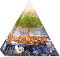 Tumbled Sodalite Crystal Pyramid Resin Copper Wire Peridot Orgone Pyramid X266