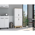 Light Oak & White Double Kitchen Pantry O1414