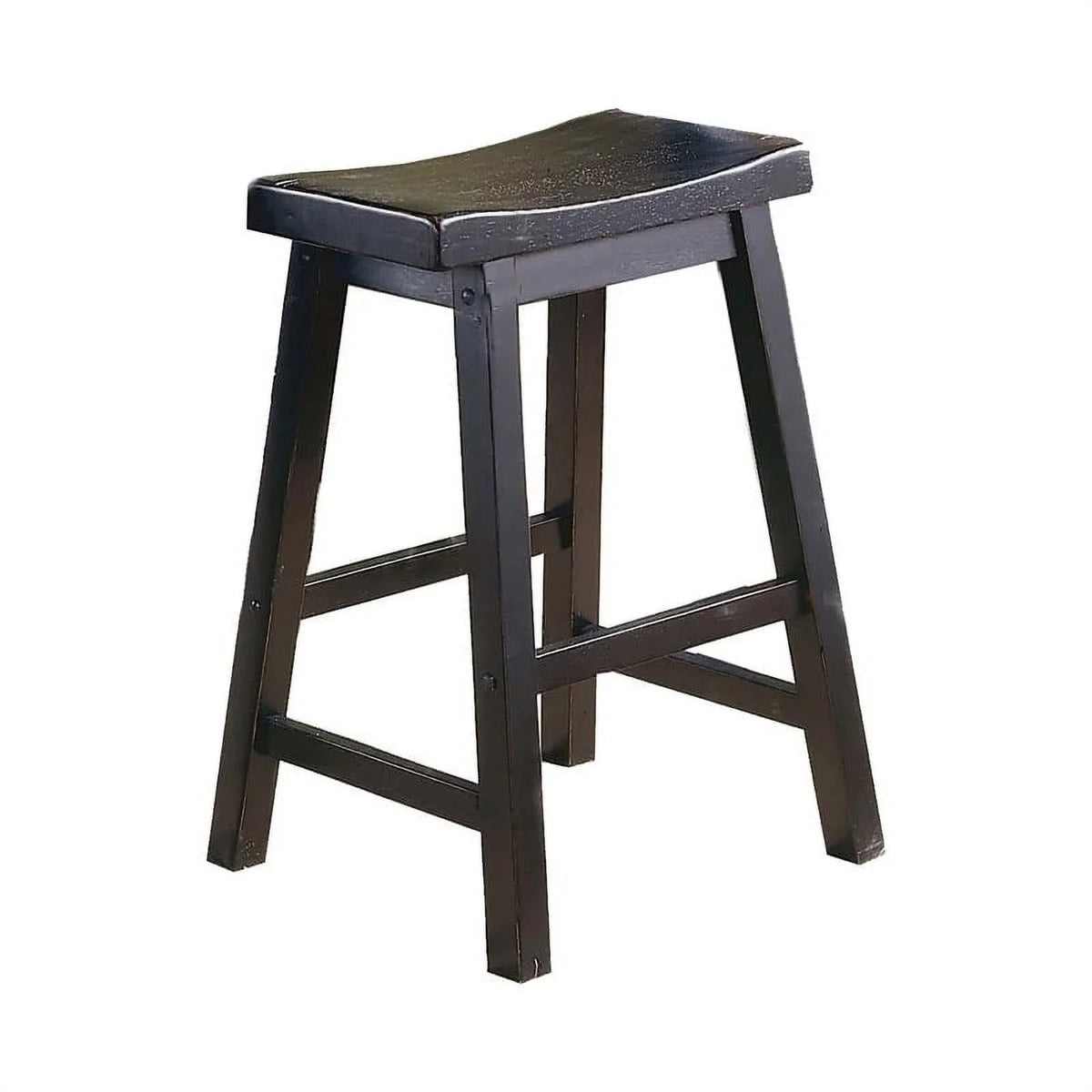 Black Solid Wood Counter Stool Set of 2 D438001