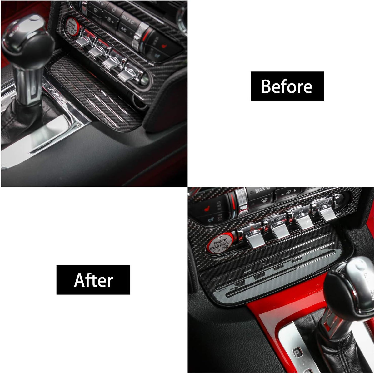 ABS Gear Shift Storage Organizer Trim Cover for Ford Mustang 2015-2021 R57082