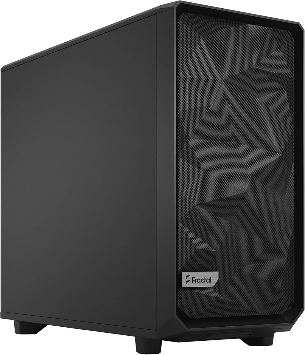 Black ATX Mid Tower Computer Case with Tempered Glass Window I4487
