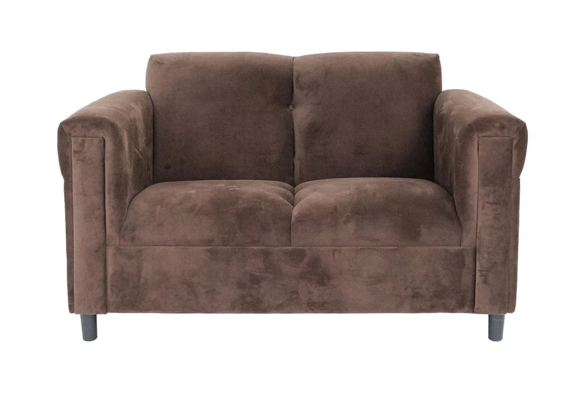 Dark Brown Suede Loveseat Sofa with Solid Wood Frame Z2797