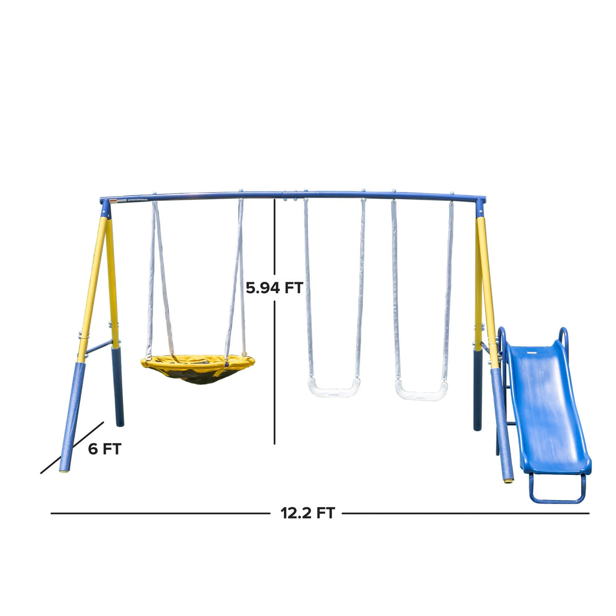 Metal Swing Set with 2 LED Swings and Saucer Swing A450864
