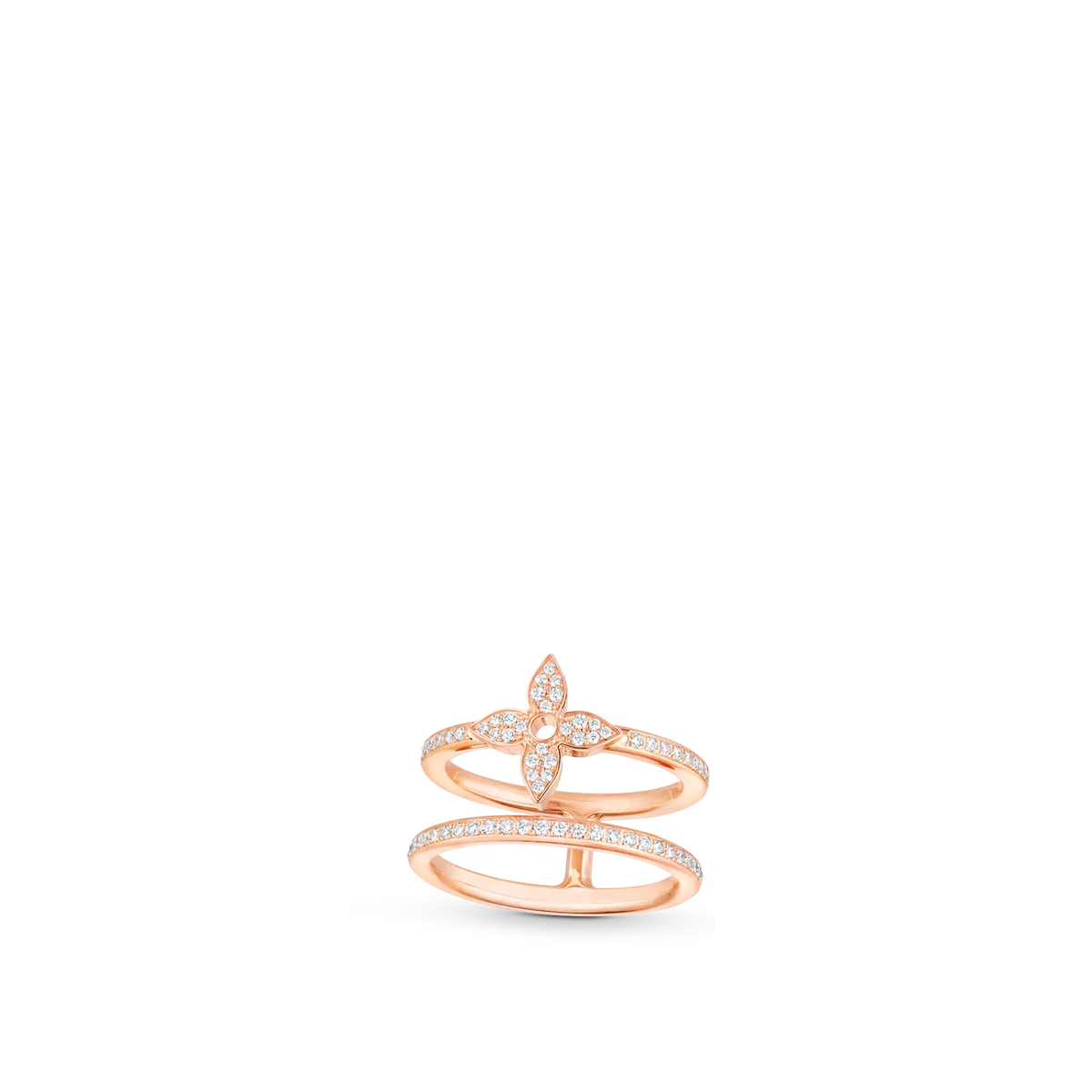 Rose Gold and Diamond Double Row Ring Z741385
