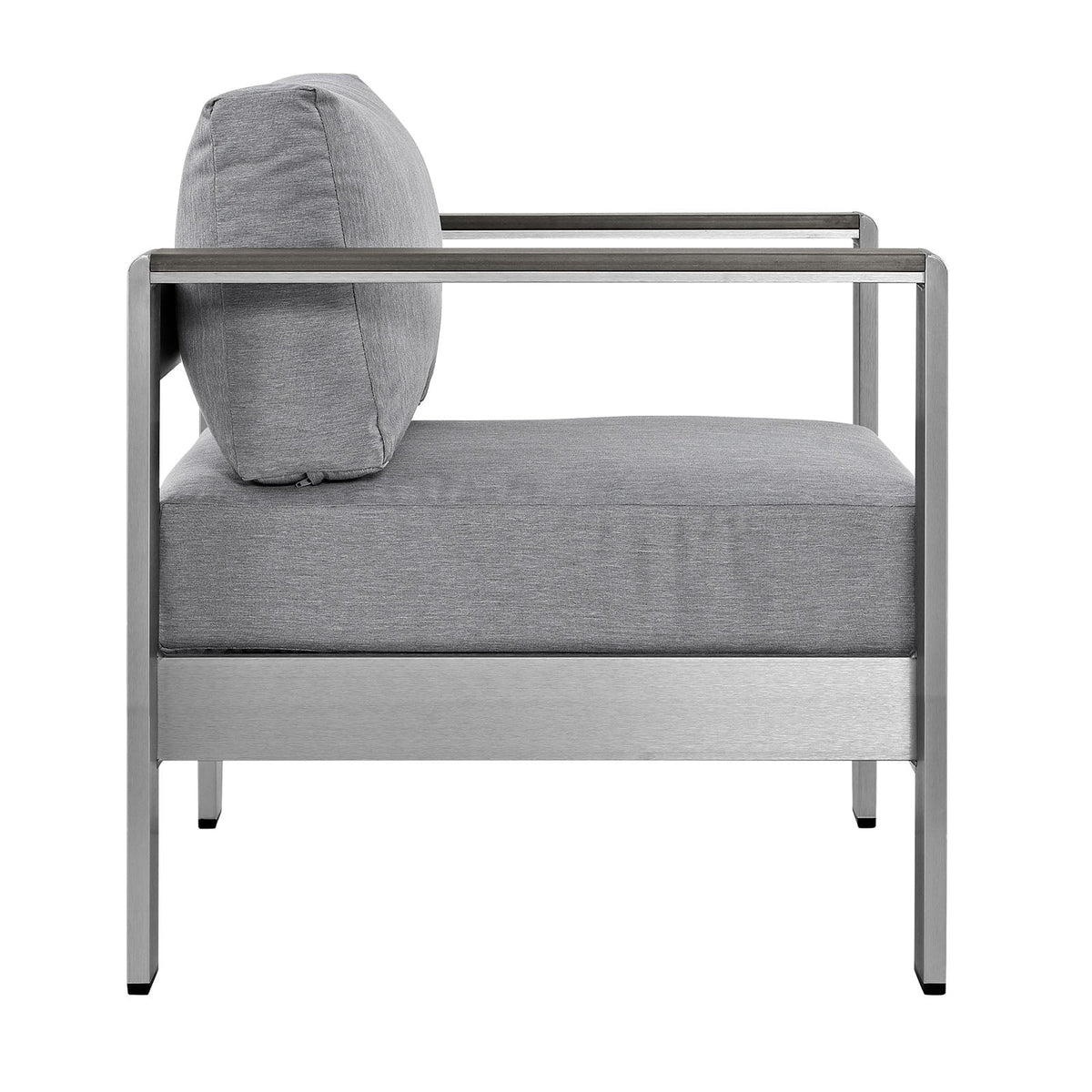 Silver Gray Aluminum Outdoor Armchair Q432