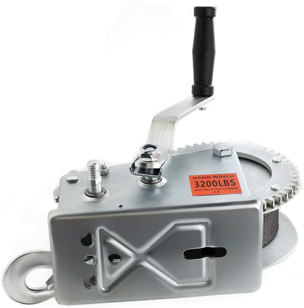 Heavy Duty Hand Winch with 26FT Strap and Hook, Pack of 2 Y5999