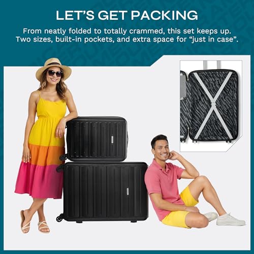 Black 3 Piece Hardshell Spinner Luggage Set H3431