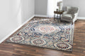 Navy Rust Medallion Area Rug 9' x 12' U5931