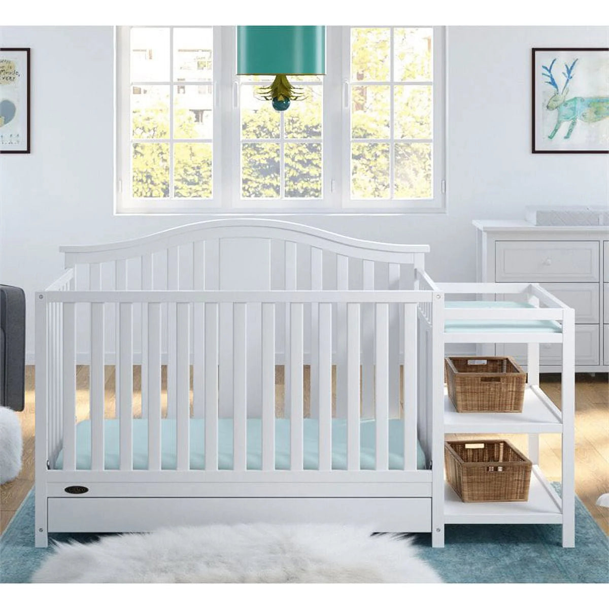 4-in-1 Convertible Crib and Changer with Drawer X5024