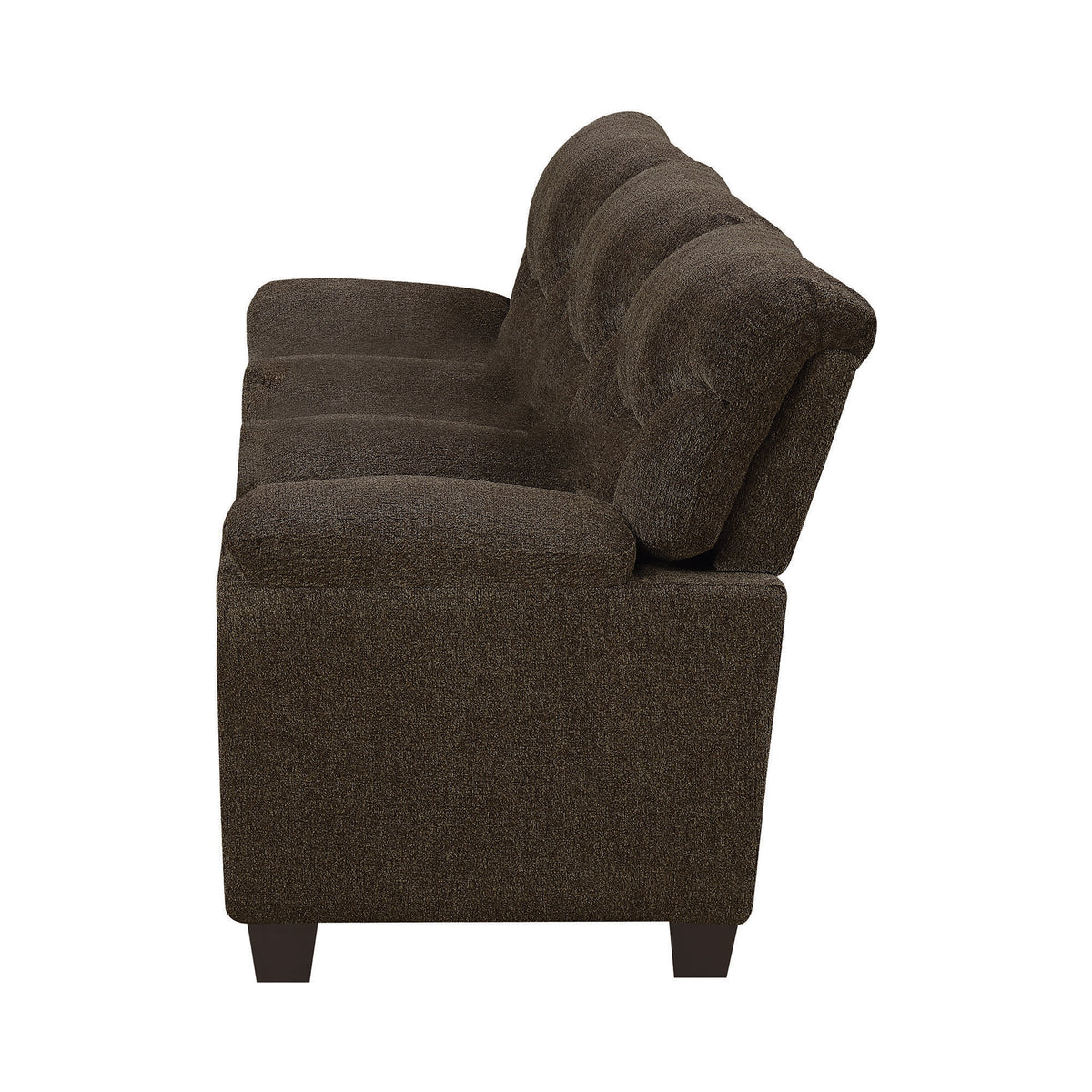 Brown Upholstered Sofa with Nailhead Trim E9604