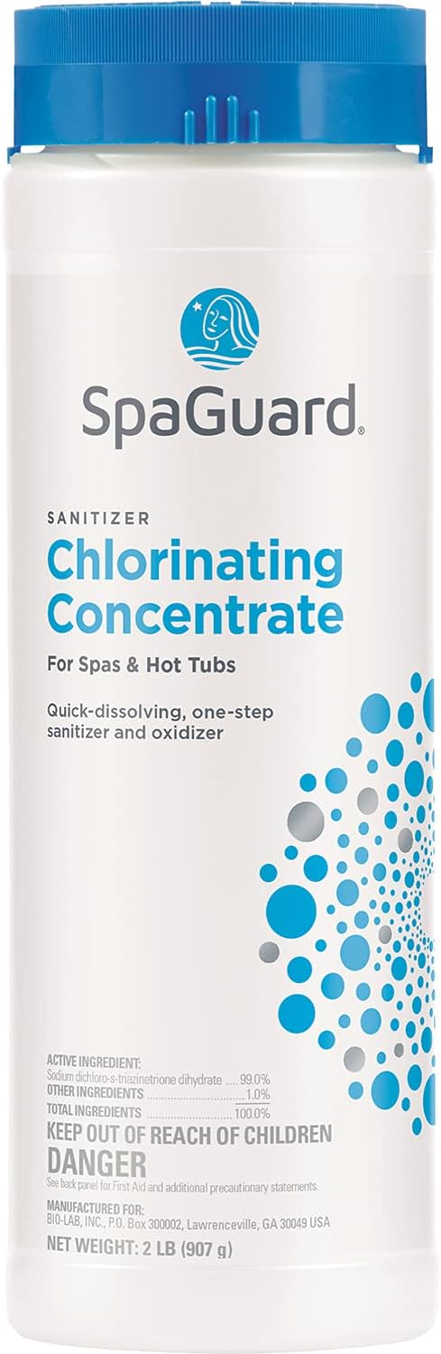 Hot Tub Chemical Bundle with Chlorine, Shock, Stain and Scale Control, Test Strips, Scum Absorber S45354