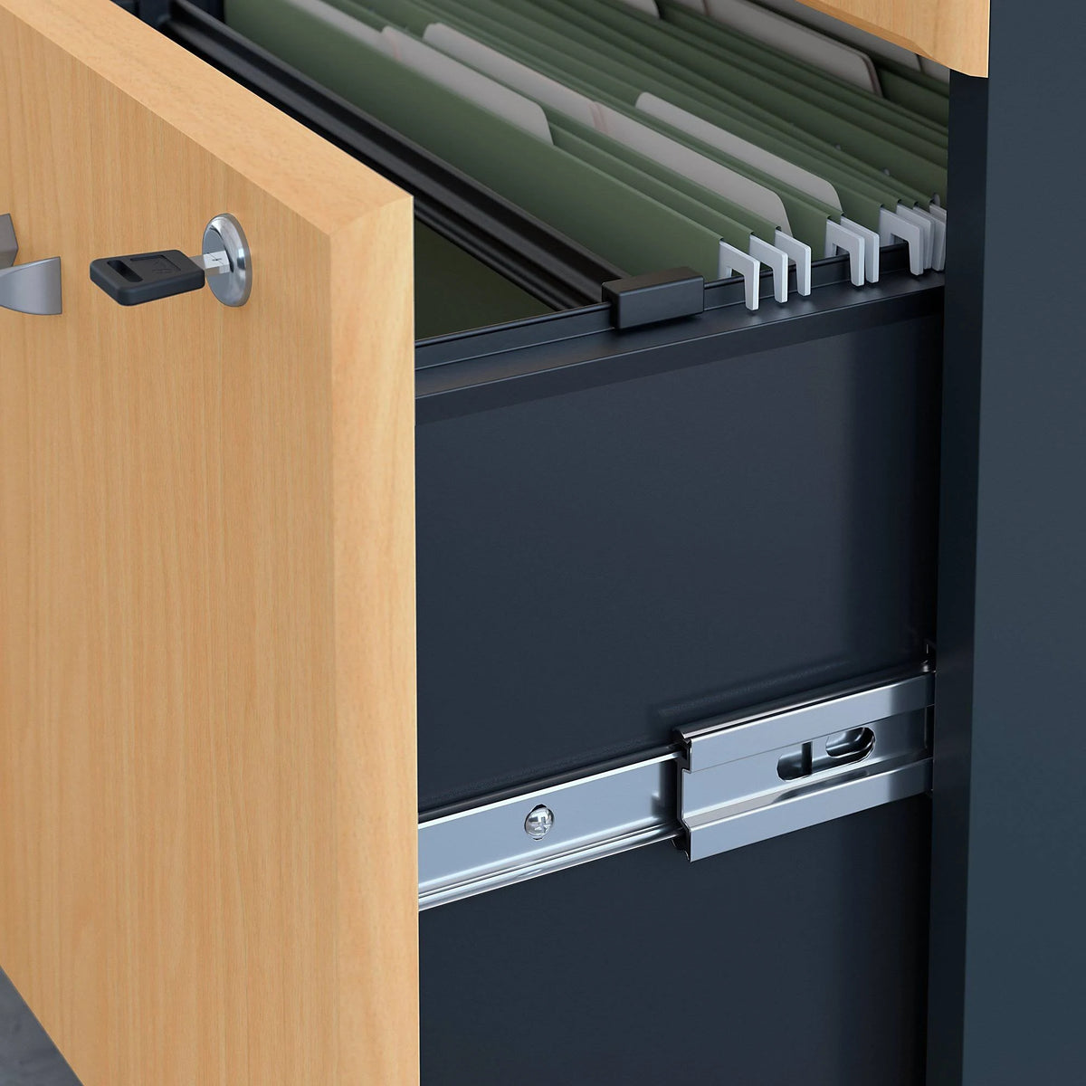 60x22 Desk with Mobile File Cabinet in Beech Y771