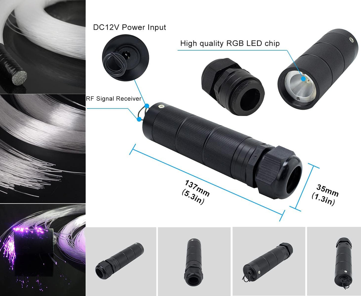6W Bluetooth RGBW Fiber Optic Lights Star Ceiling Kit with Remote 200pcs Fiber Strands Pack of 2 U701441