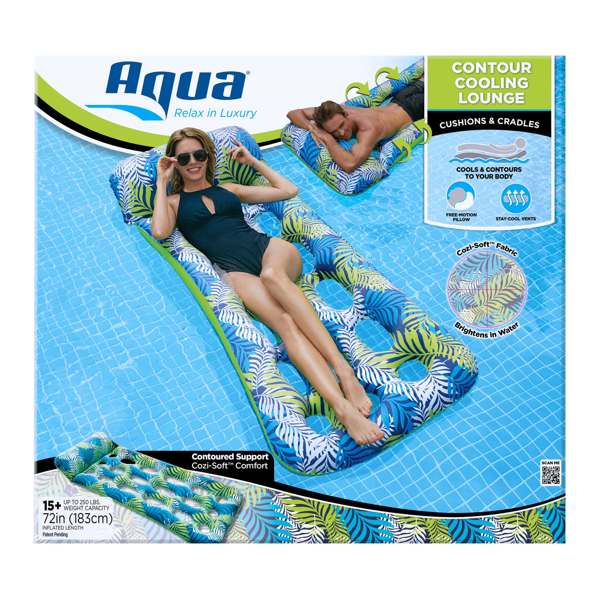 Green Contour Lounge with Headrest and Staycool Vents Z2098