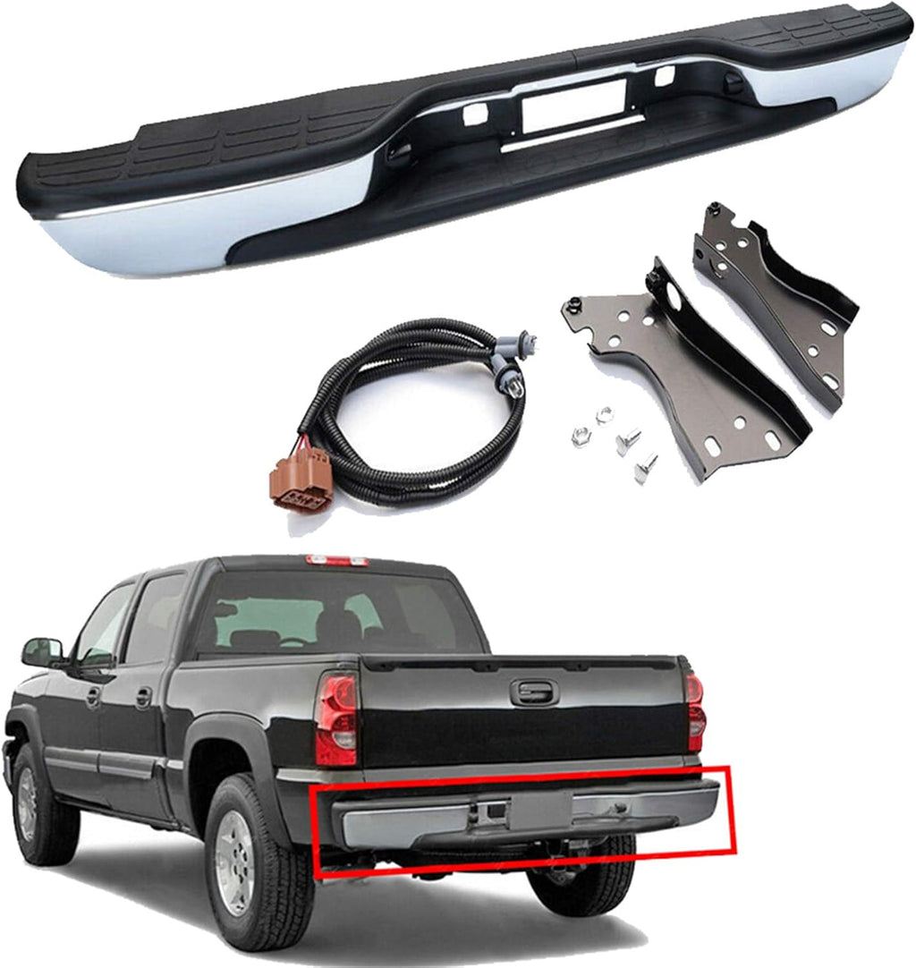 Chrome Rear Step Bumper for GMC Sierra Chevrolet Silverado 1999-2007 R3676