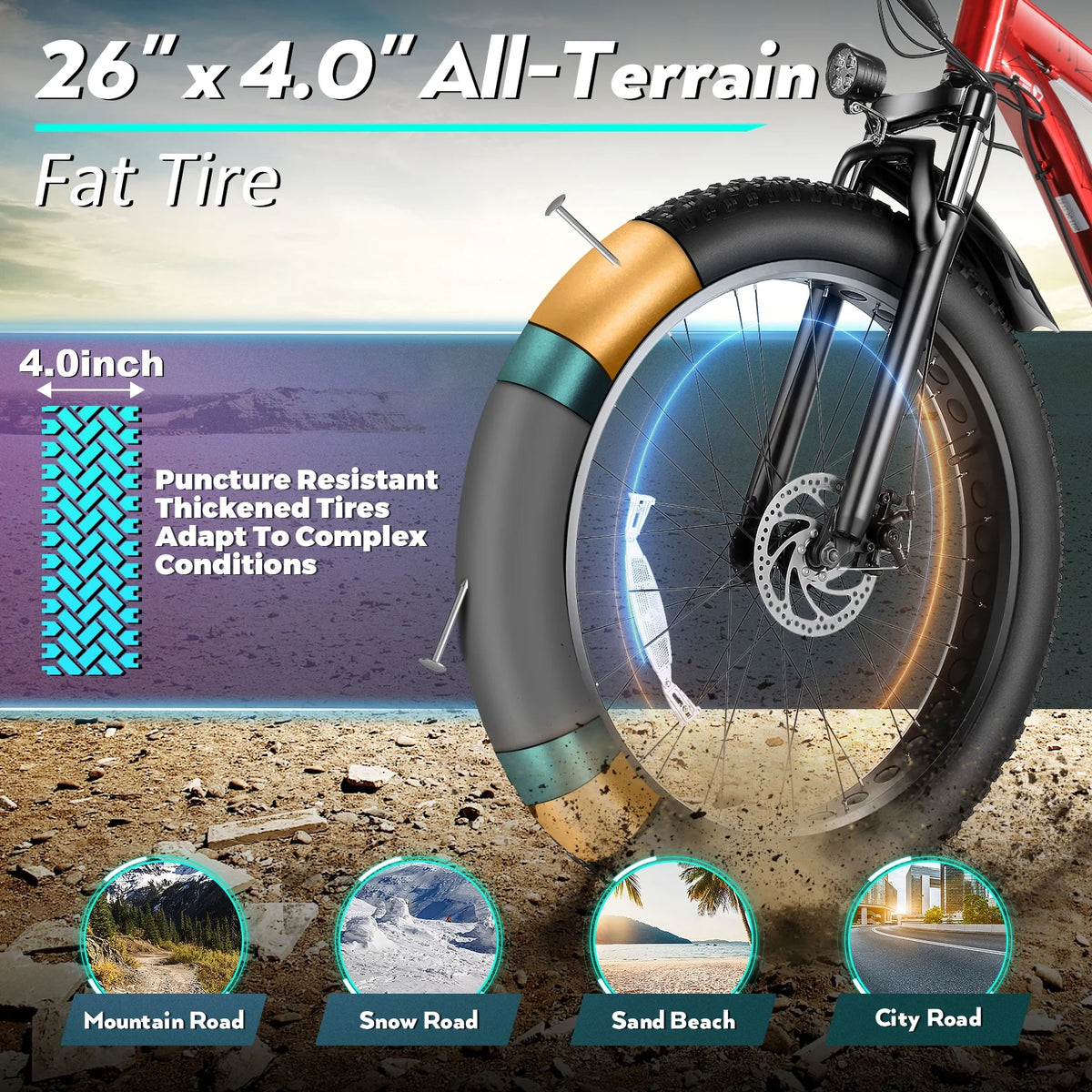 Electric Mountain Bicycle with 500W Motor and 48V Battery J3357