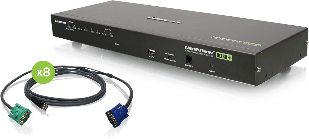 8-Port USB PS/2 Combo VGA KVM Switch with USB KVM Cables I35241