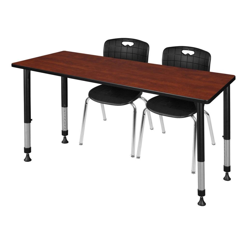 72x22 x 30x22 Height Adjustable Classroom Table with 2 Stack Chairs H436
